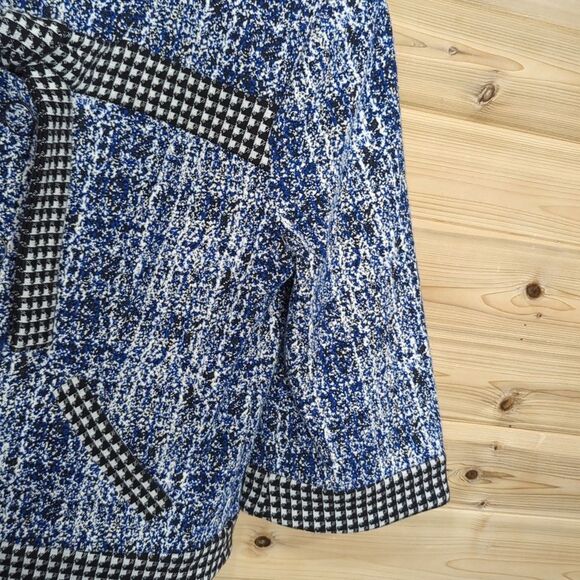 CAbi Jacket Womens Medium Blue #5294 Reina Houndstooth Club Jacket Cropped Prep - Picture 4 of 10